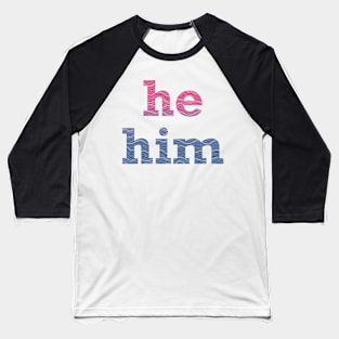 Bisexual He Him Waves Baseball T-Shirt